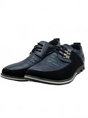 Gatsby Men's Blue Quilted Leather Fashion Casual Dress Shoes Size 48 US 13.5-14